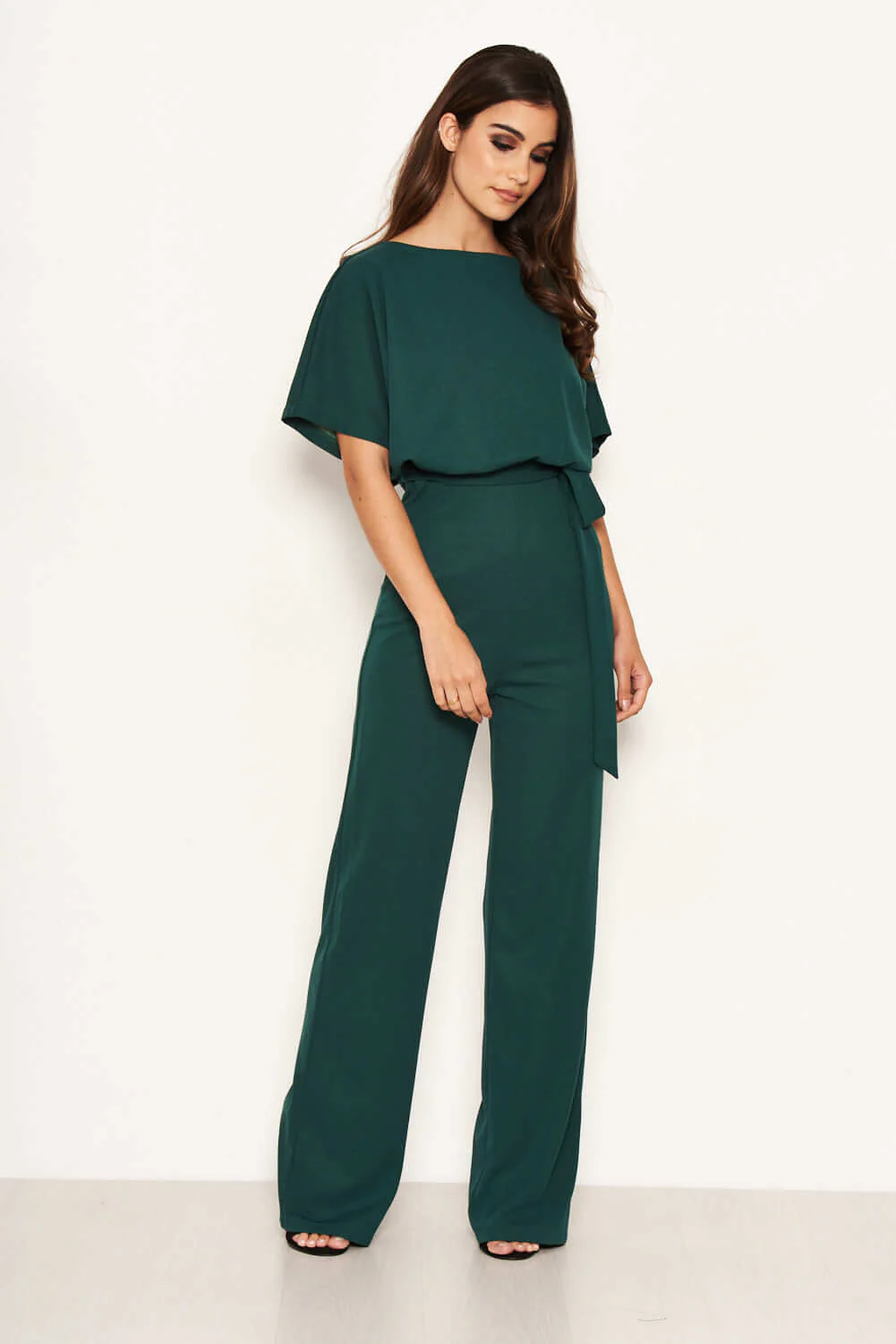 Teal Tie Waist Jumpsuit - Image 6