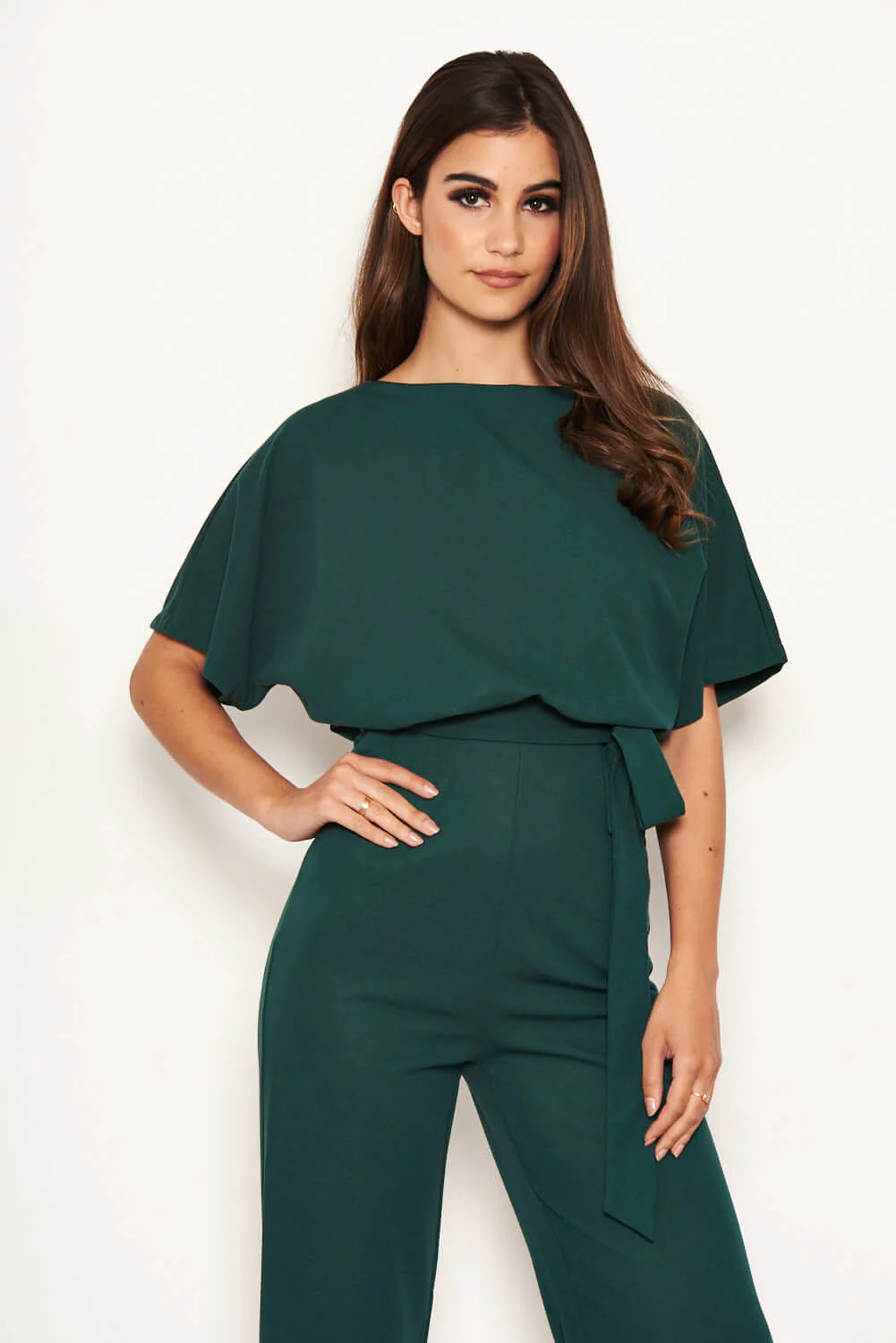 Teal Tie Waist Jumpsuit - Image 7