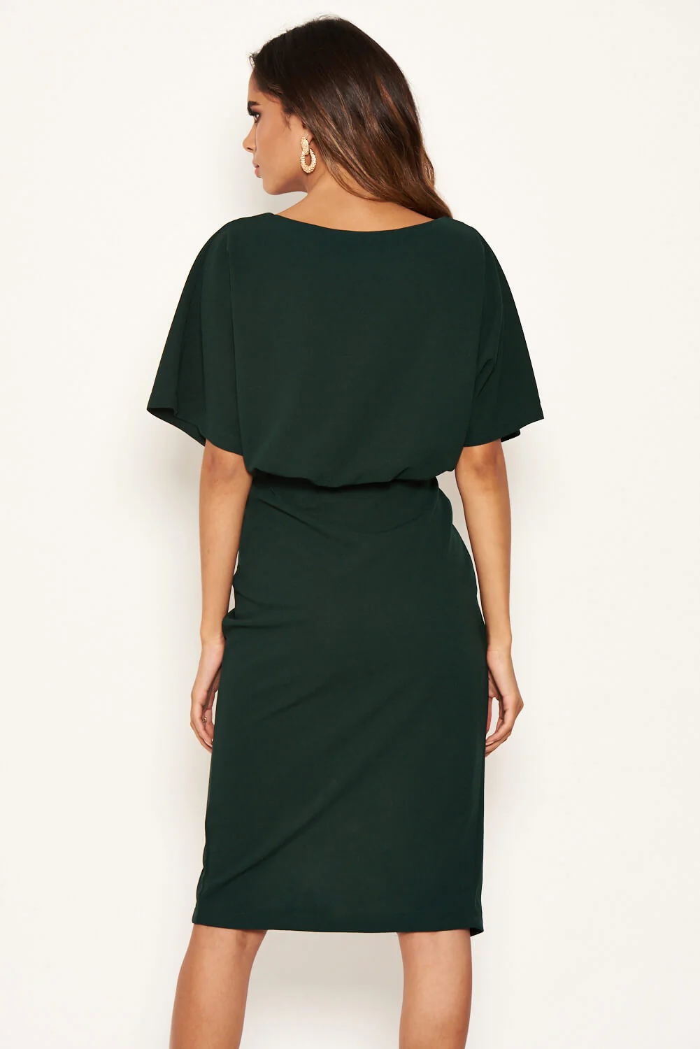 Teal Tie Waist Midi Dress - Image 4