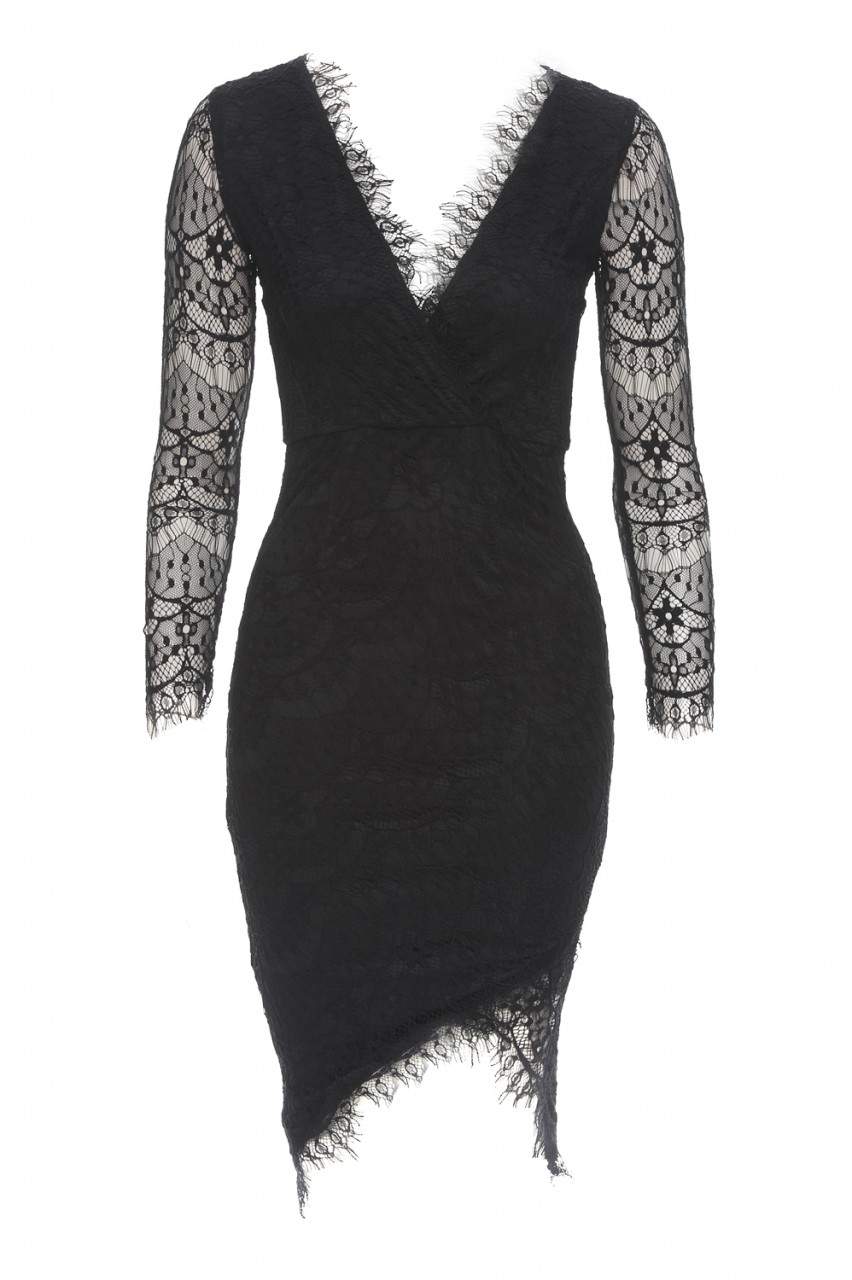 V Neck Lace Bodycon Dress - Image 5
