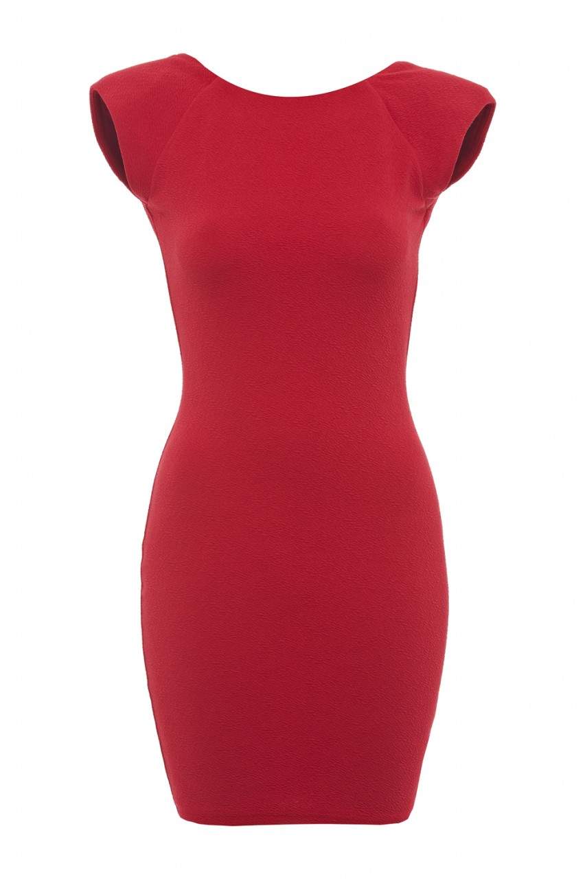 Waffle Bodycon Shoulder Pad Dress - Image 5