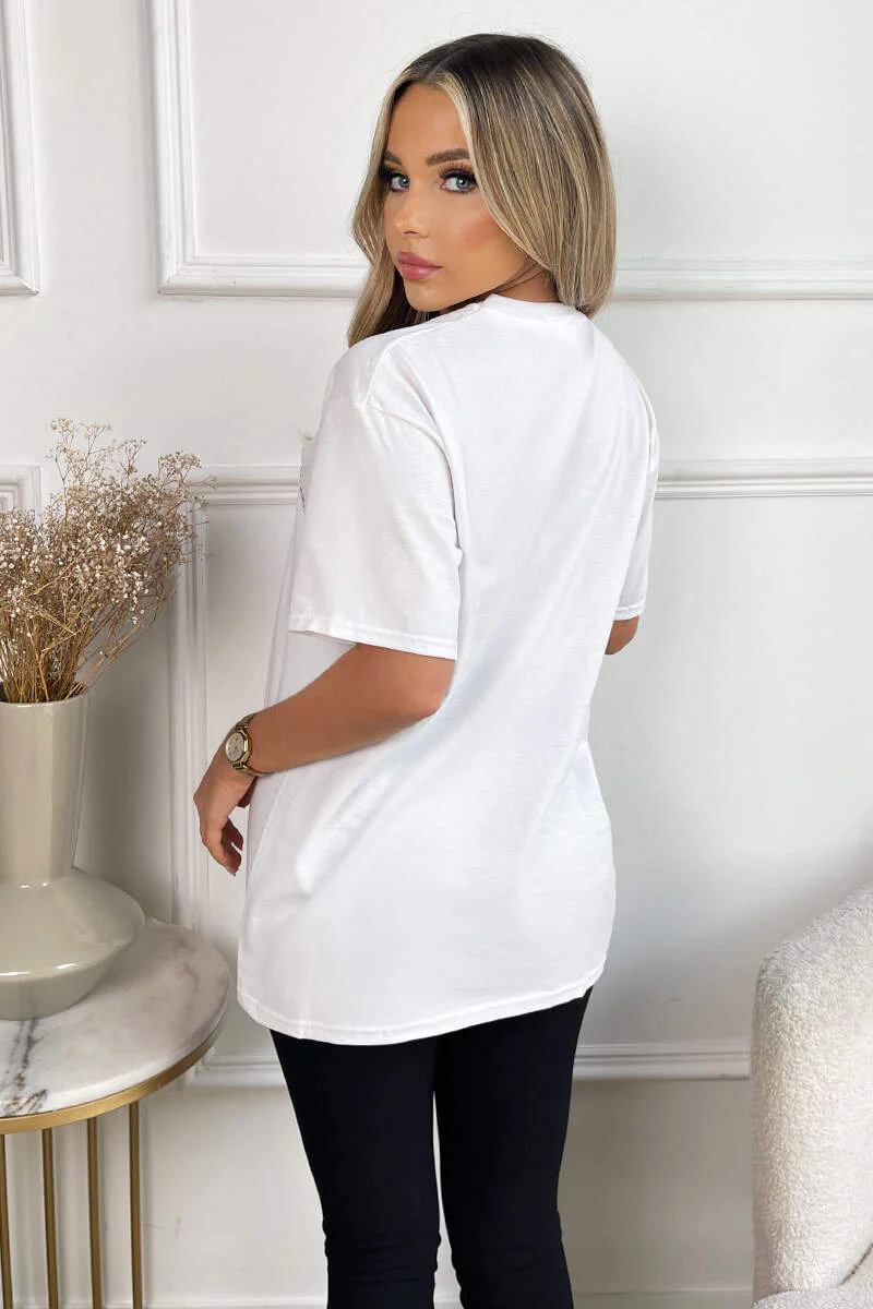 White Atelier Slogan T-Shirt - Image 4