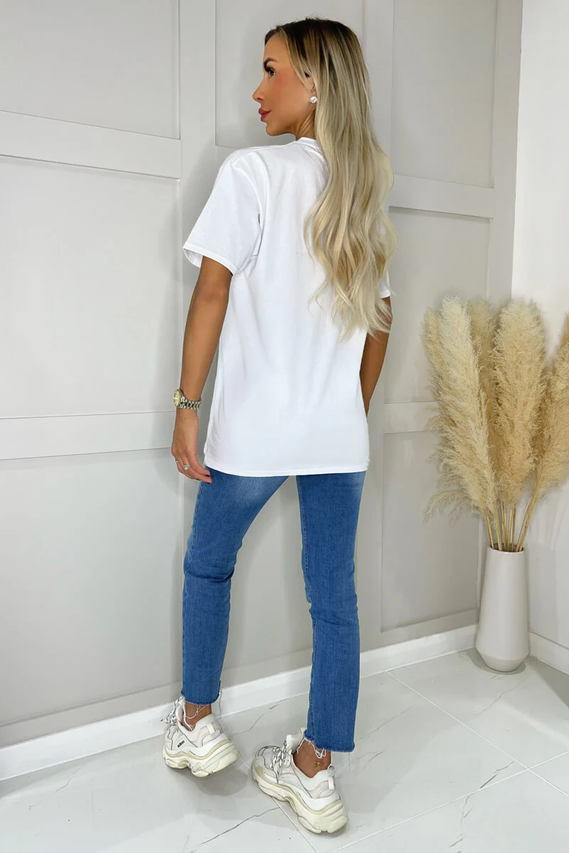 White Coco Gold Slogan T-Shirt - Image 4