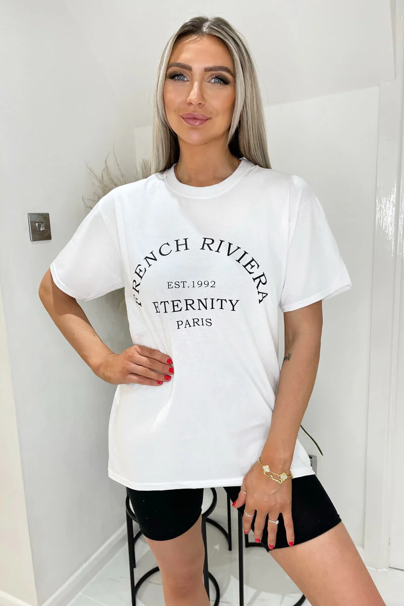 White French Riviera Slogan T-Shirt - Image 2