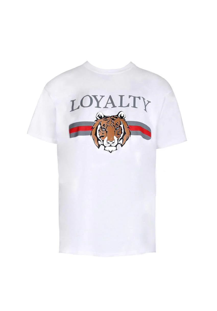 White Loyalty Tiger Print T-Shirt - Image 4
