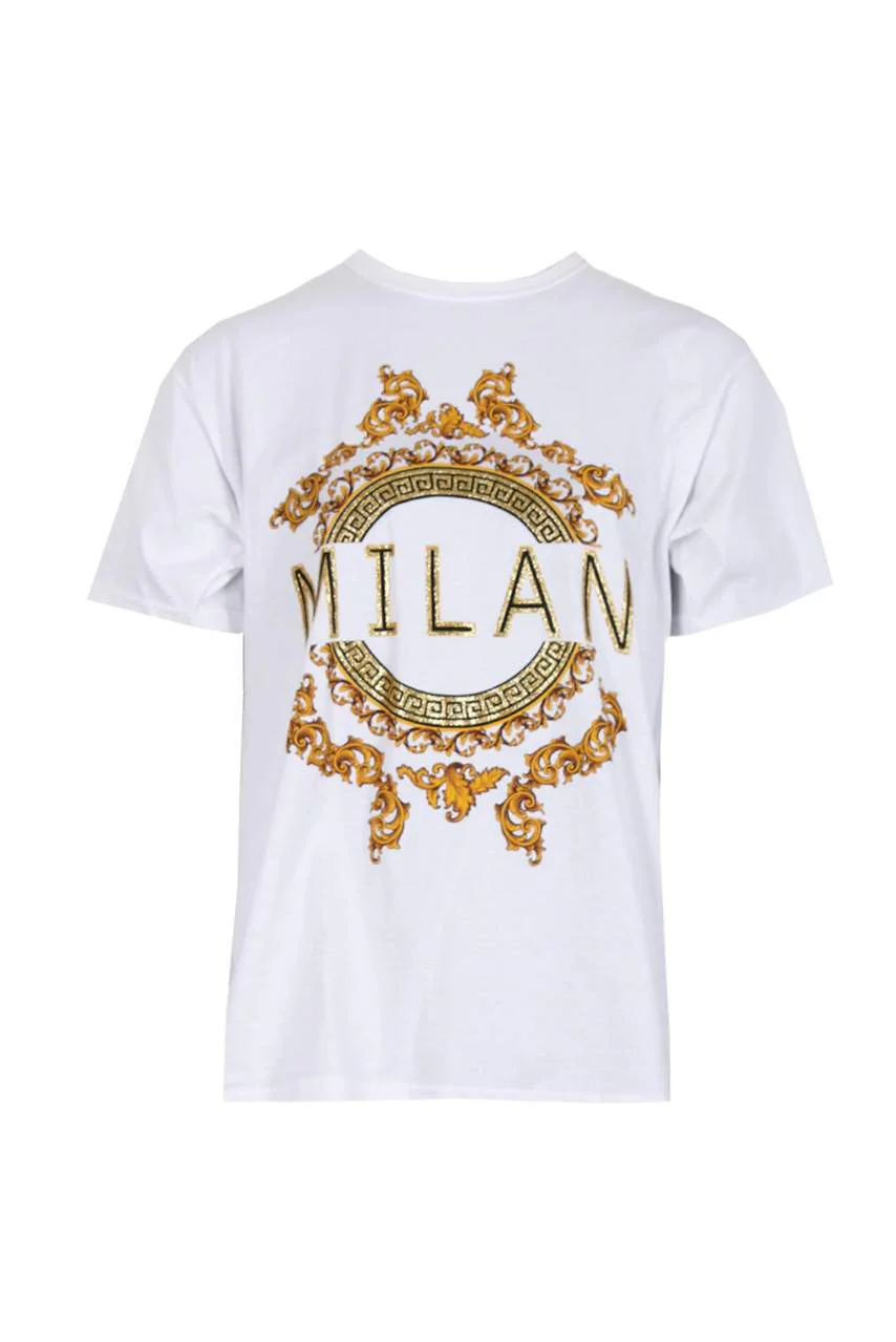 White Milan Slogan T-Shirt - Image 4