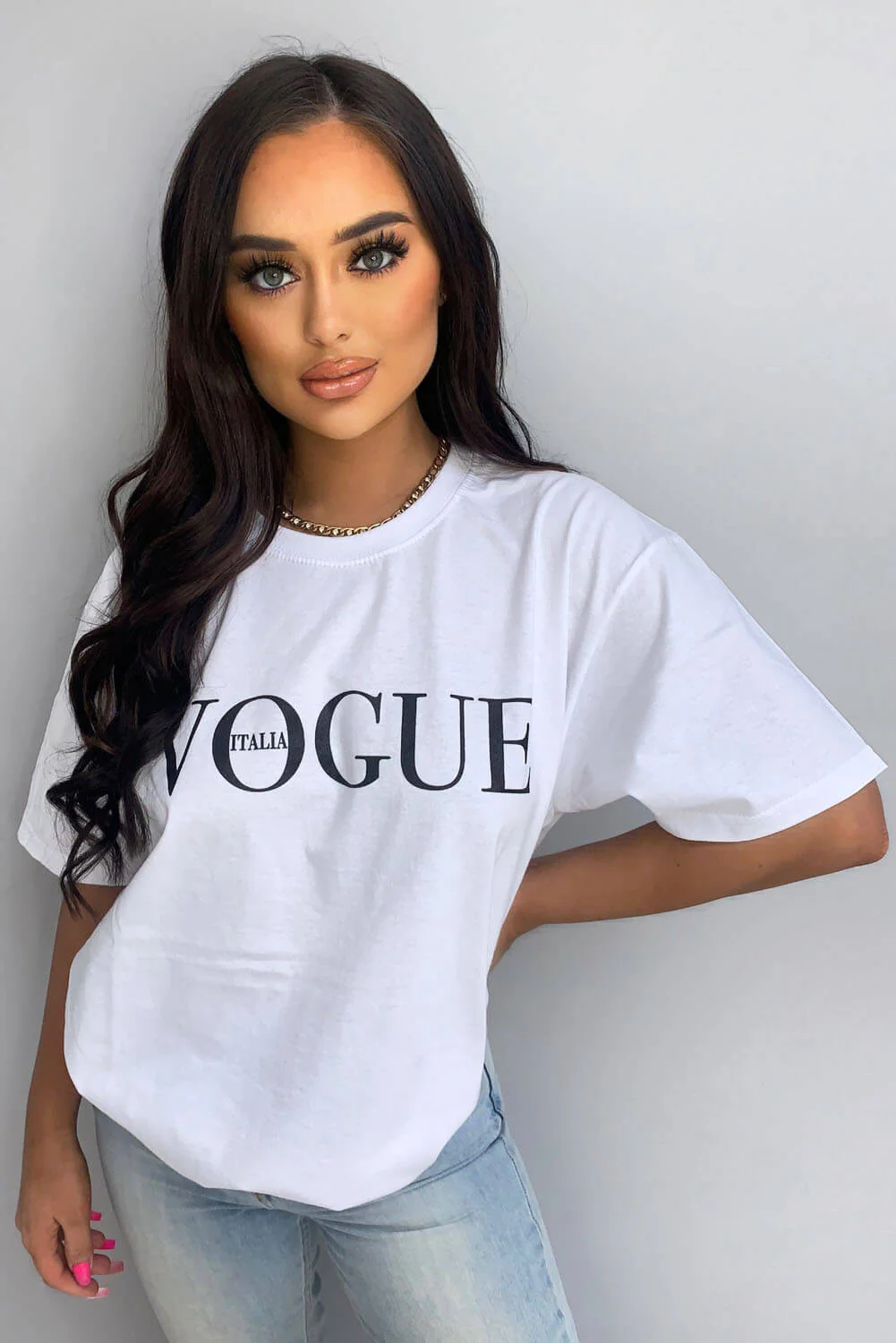 White Printed Oversized Tee - Image 3