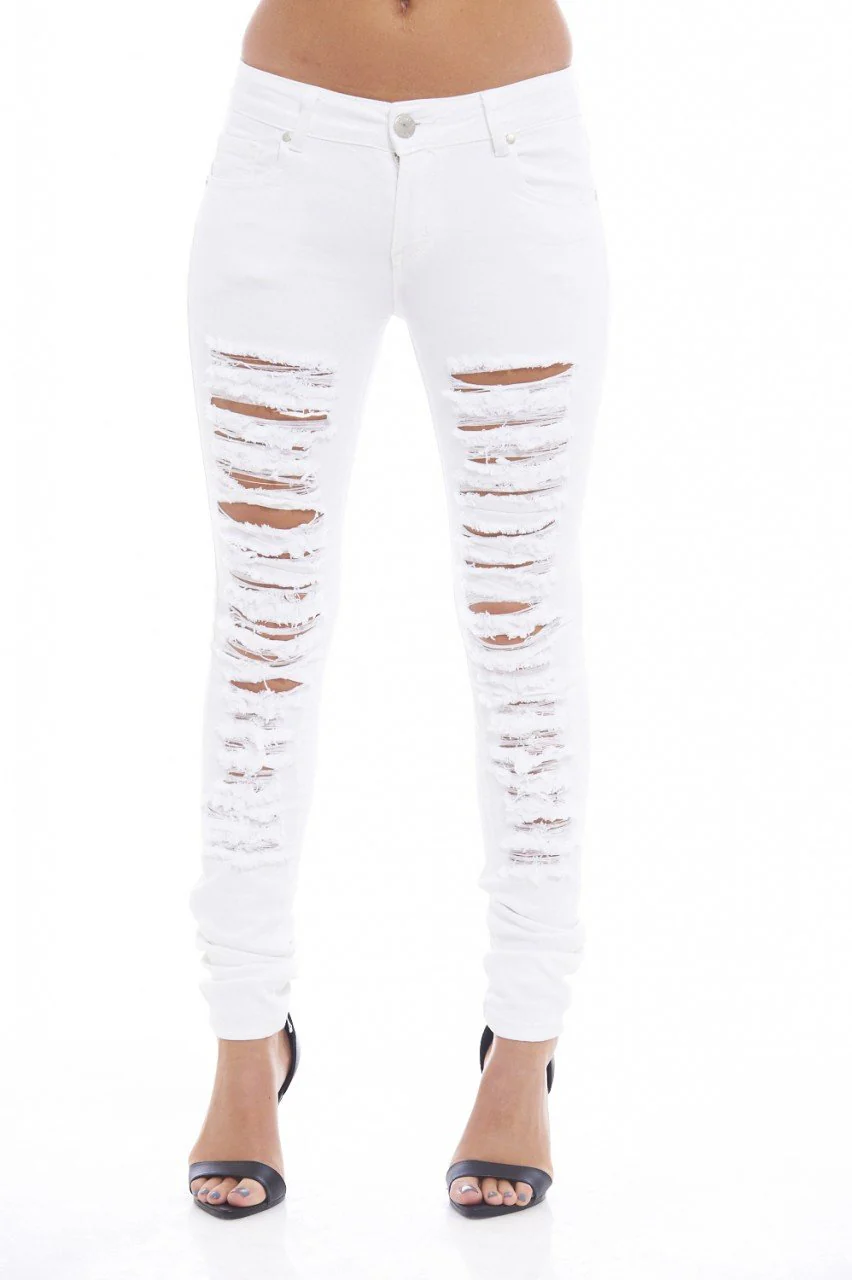 White Ripped Jeans - Image 3