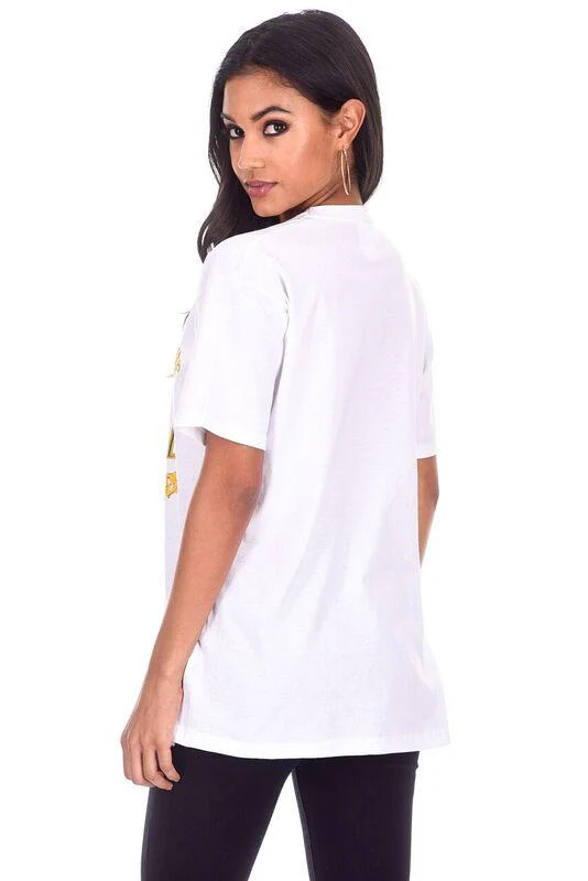 White Royal Slogan T-Shirt - Image 3