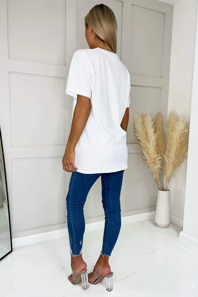 White Wild Thang Slogan T-Shirt - Image 3