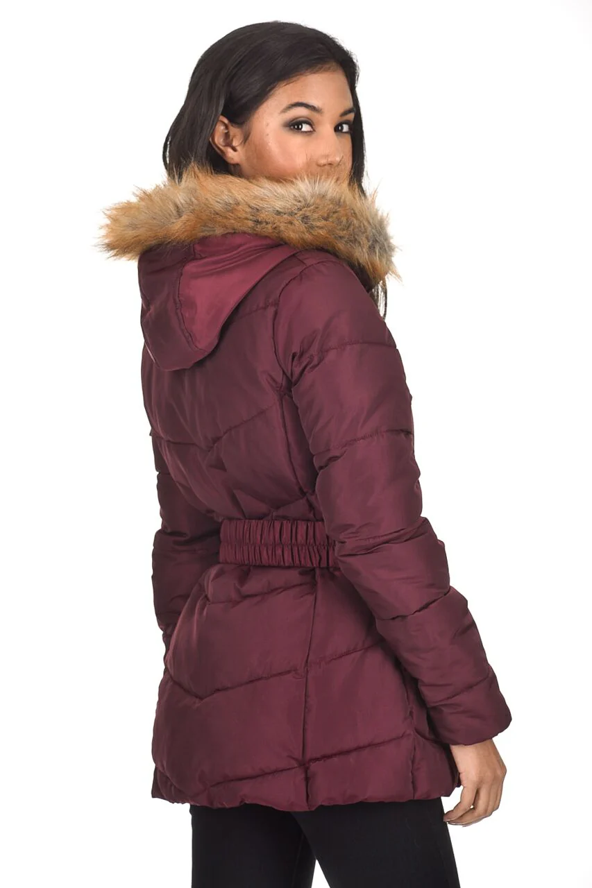 Wine Padded Puffer Jacket - Image 3