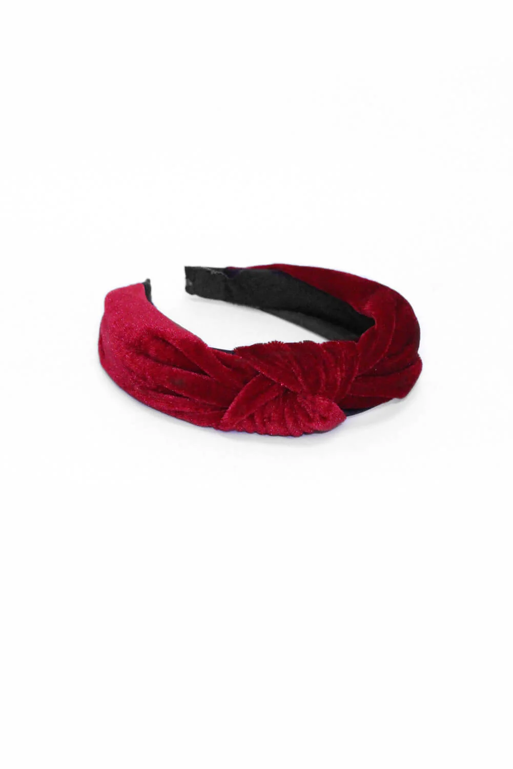 Wine Velvet Knot Headband - Image 2