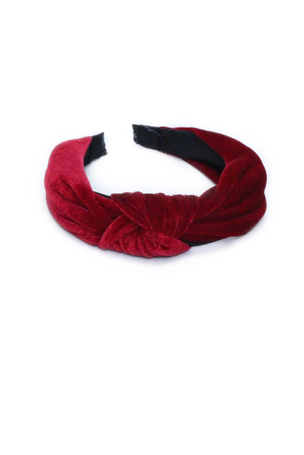 Wine Velvet Knot Headband - Image 3