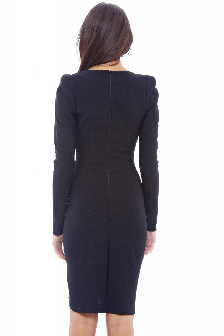 Wrap Front Long Sleeved Dress - Image 4
