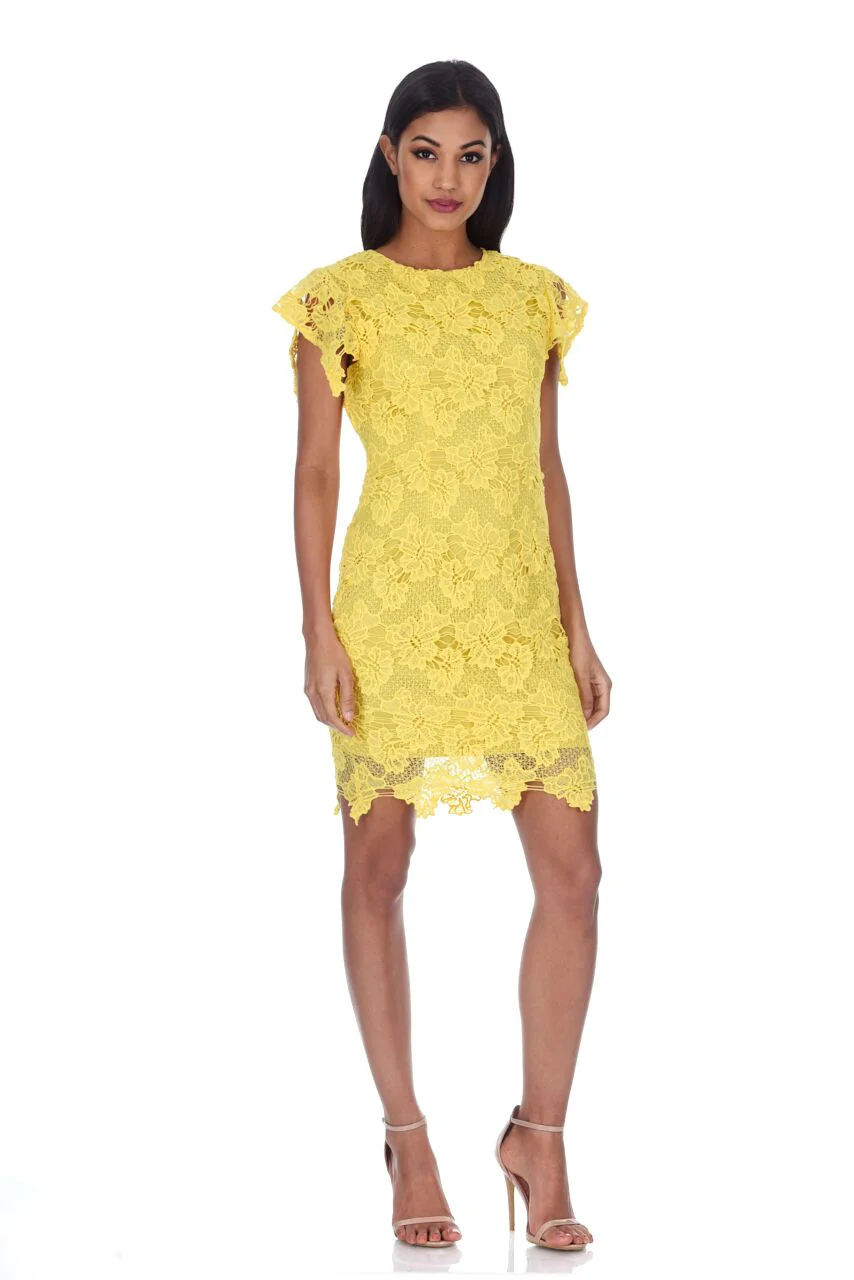 Yellow Crochet Midi Dress - Image 2