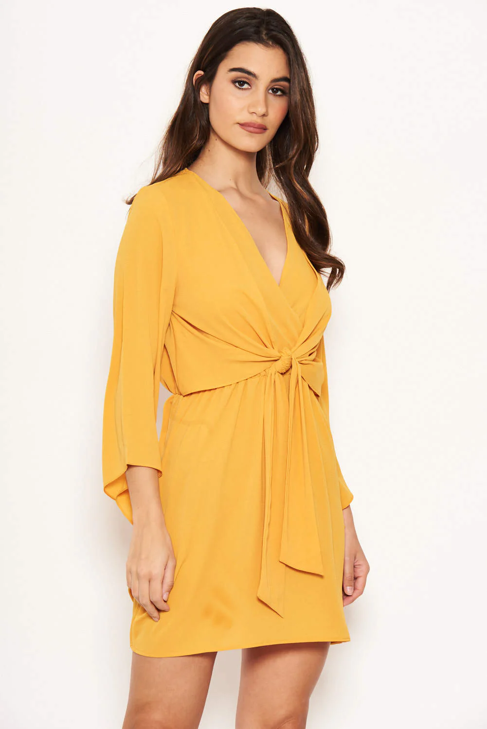 Yellow Tie Front Day Dress - Image 6