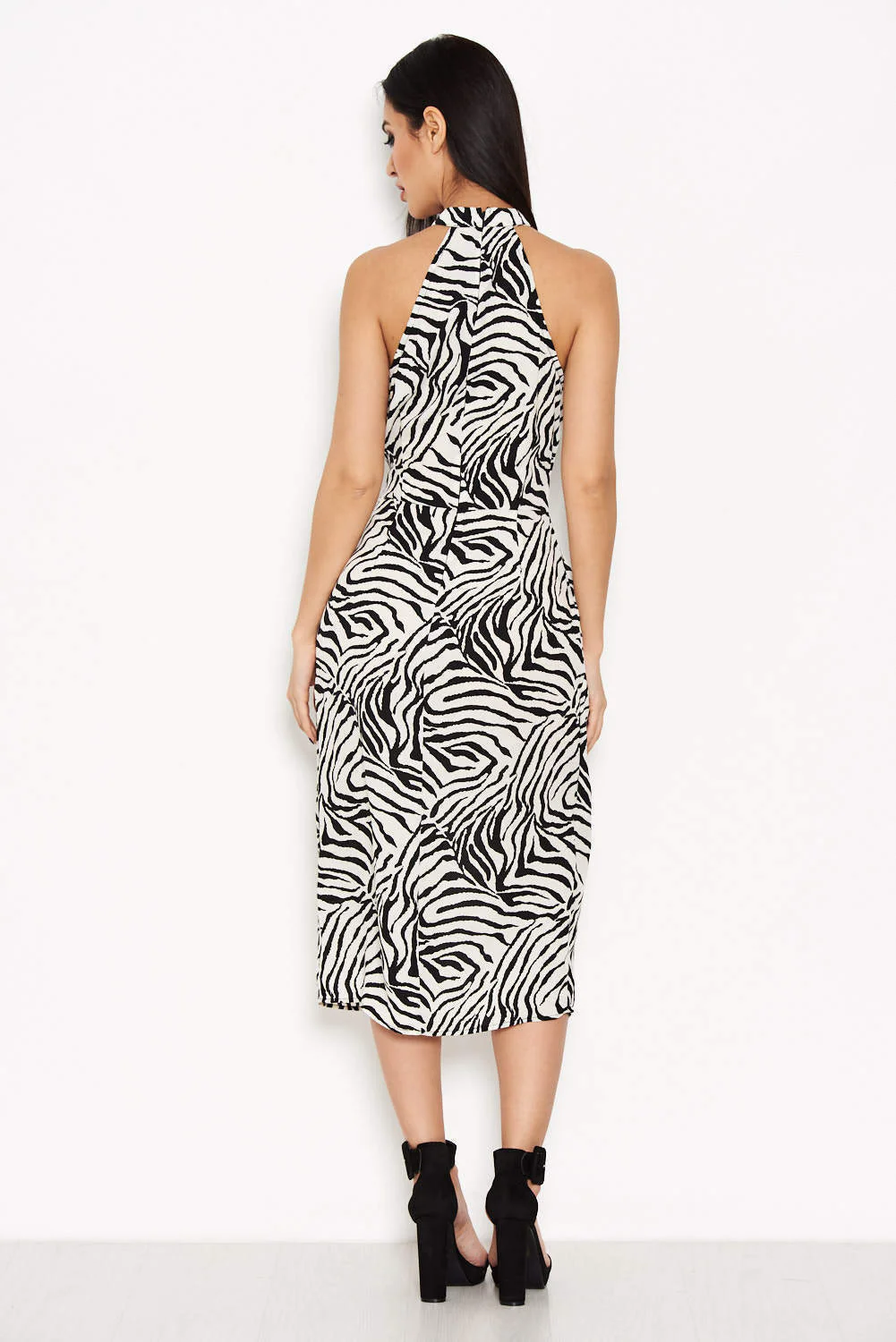 Zebra Print Choker Neck Dress - Image 3