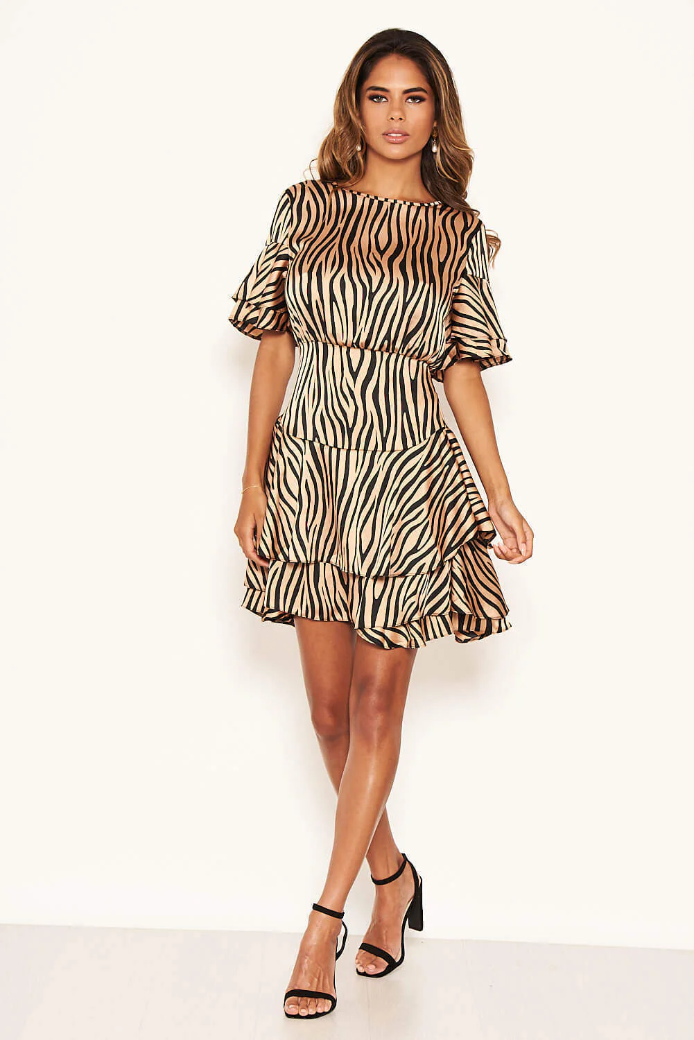 Zebra Print Frill Dress - Image 3