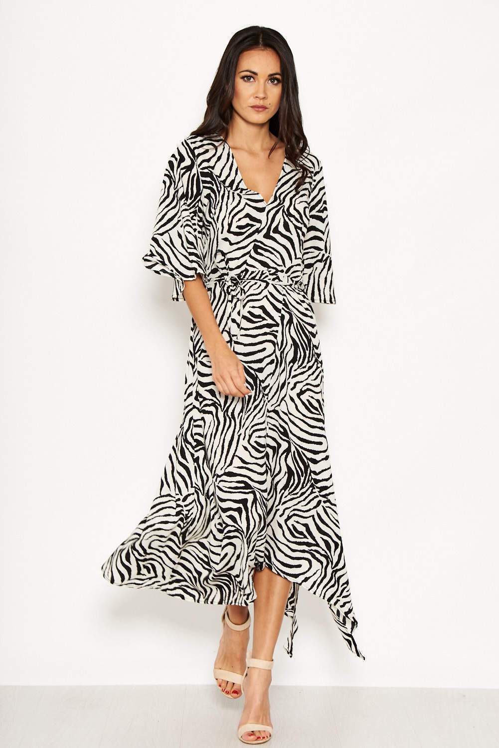Zebra Print Wrap Maxi Dress - Image 2