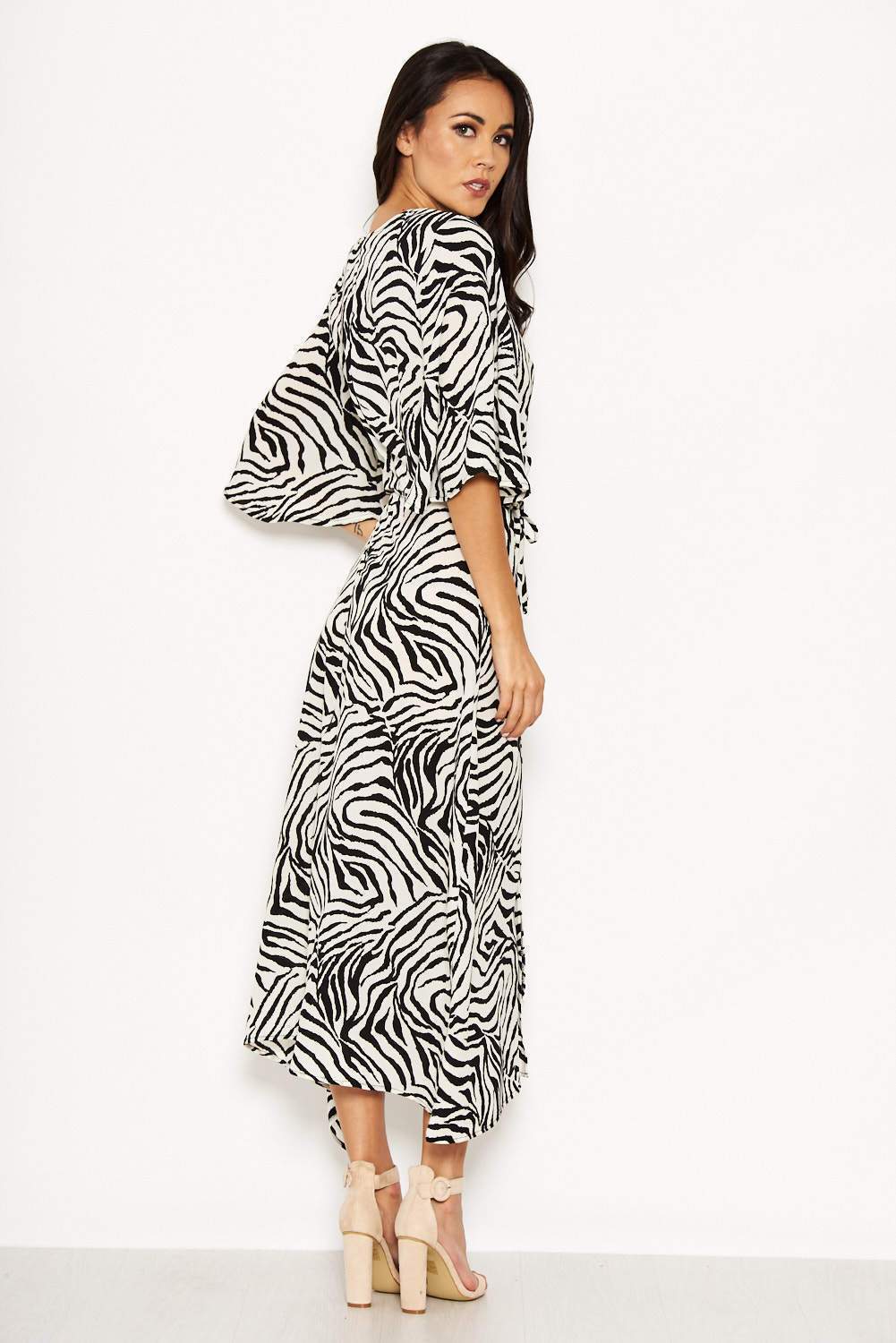 Zebra Print Wrap Maxi Dress - Image 3