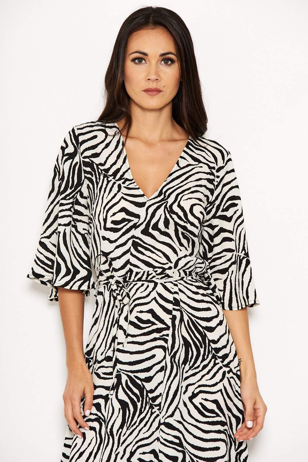 Zebra Print Wrap Maxi Dress - Image 4