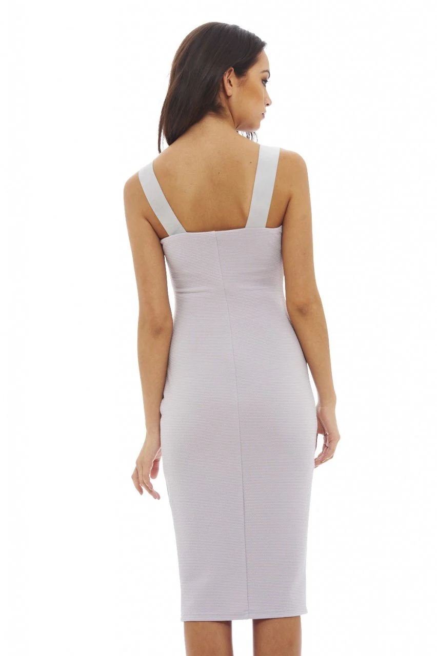 Zip Detail Sleeveles Midi Dress - Image 4